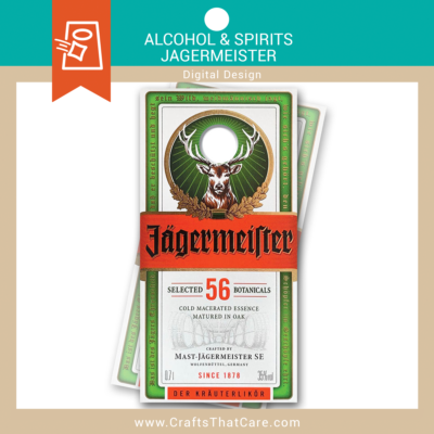 ALCOHOL & SPIRITS | Jagermeister Authentic Bottle Label Design Cornhole Decals, German Spirits Design, Bar Decor Cornhole Wraps, Alcohol Brand Man Cave Party Tailgate Vinyl Stickers