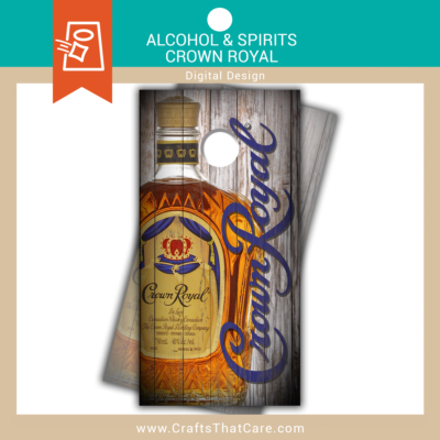 ALCOHOL & SPIRITS | Crown Royal Cornhole Decals, Canadian Whisky Design, Premium Spirits Bar Decor, Man Cave, Vinyl Stickers