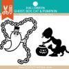 HALLOWEEN | Ghost svg, ghost with chains, boy, cat, pumpkin silhouette, trick or treat, halloween pumpkin, halloween ghost