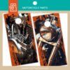 MOTORCYCLES | Motorcycle parts with grunge border | Cornhole Board Decal Design | DIGITAL DOWNLOAD