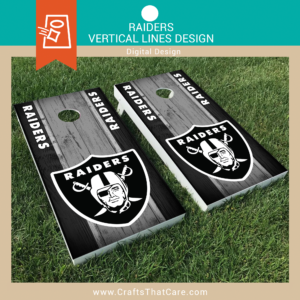 Cornhole board decal design of football team from Las Vegas.