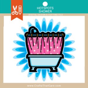 HOT SPOTS | Bathtub, Shower, Bathroom, SVG, PNG, Retro Exclamation, Digital Download