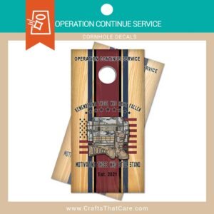 CUSTOM DESIGN | Operation Continue Service, Cornhole Board Decals, Backyard Games, Tailgate