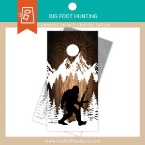 BIG FOOT | Big Foot Hunting, Sasquatch, Legend, Cryptid, Cornhole Board Decals, Outdoor Games, Tailgate