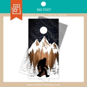 BIG FOOT | Sasquatch, Legend, Cryptid, Cornhole Board Decals, Outdoor Games, Tailgate